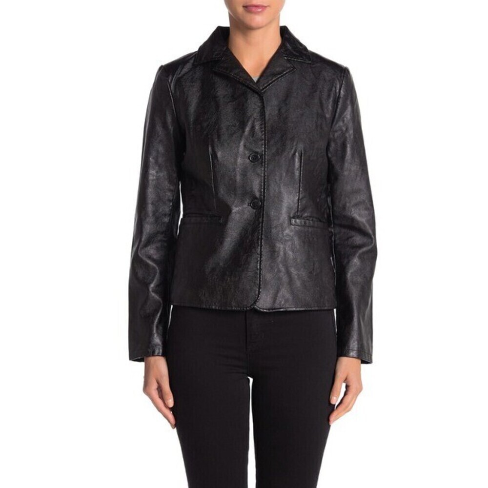 Bagatelle Women's Garment Dyed Faux Leather Jacket In Black Size M $199